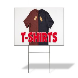 Fastasticdeals Weatherproof Yard Sign T-Shirts Outdoor Advertising Printing B White Lawn Garden Athletic Clothing Sports Outfitter 24x18 Inches 1 Side Print
