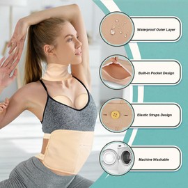 Castor Oil Pack Wrap Kit, YiYunTE Reusable Organic Caster Packs Oil for Stomach Waist Neck, Adjustable Elastic Strap Castor Patches Wrap Kit with Storage Bag for Insomnia Constipation Inflammation