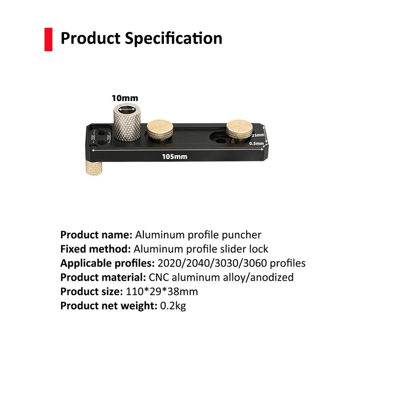 Aluminum Profile Punching Auxiliary DIY Tool, Aluminum Profile Drilling Jig