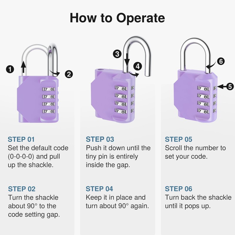 Puroma Combination Lock 4 Digit Waterproof Locker Locks Secure Outdoor