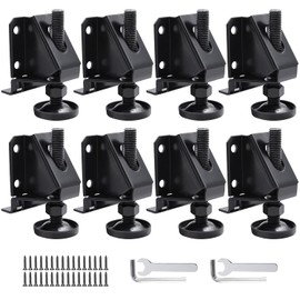 DkOvn 8 Pack Heavy Duty Furniture Leg Levelers, Leveling Feet with Screws, Lock Nuts and Wrench, 2 inch Adjustable Height, for Table, Cabinets