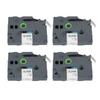4Pcs Label Tape 12mm Waterproof Black On White Label Maker