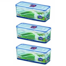 Lock & Lock, HPL844 Lebensmittelbehälter ohne BPA, wasserdicht, mit Tablett, 8,3 Tassen, 200 ml, 3 Stück