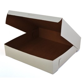 SCT White One-Piece Non-Window Bakery Boxes, 12 x 12 x 2.75, White, Paper, 100/Carton