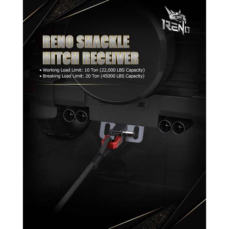 RENO Shackle Hitch Receiver, 2" Receiver Towing Mount with 3/4"