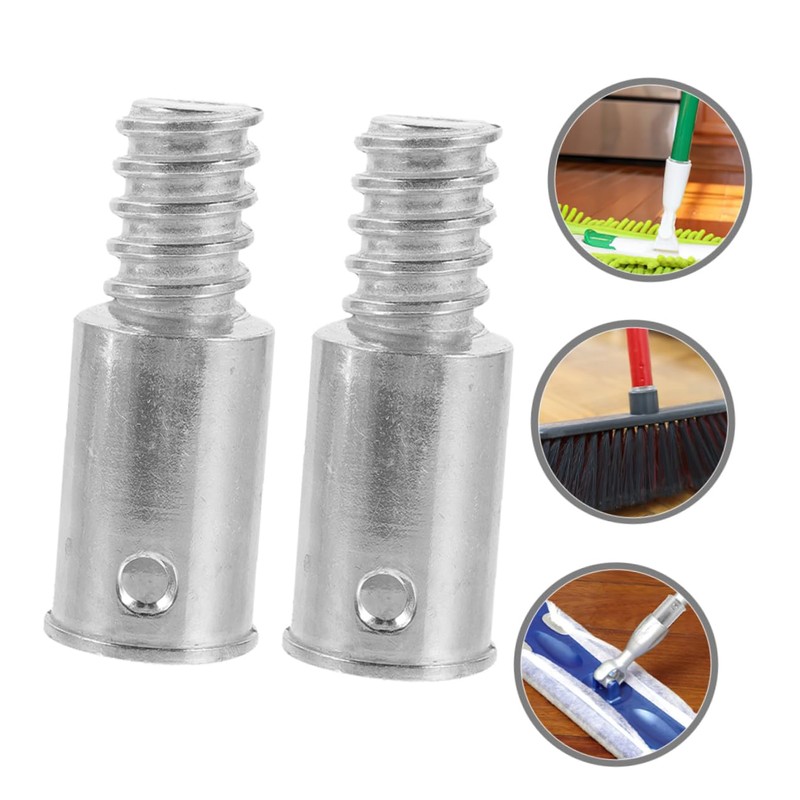 GANAZONO Threaded Connection Parts for Broom Handle 2Pcs Stainless Steel