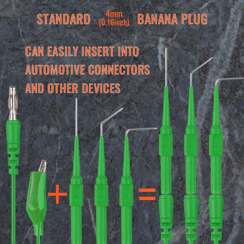 22PCS Back Probe Kit with Wire Piercing Probes, Banana Plug