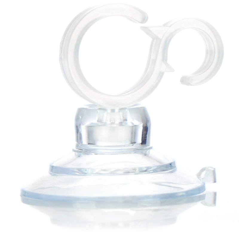 com-four® 20 x Suction Cup Holders with Clip Hooks for