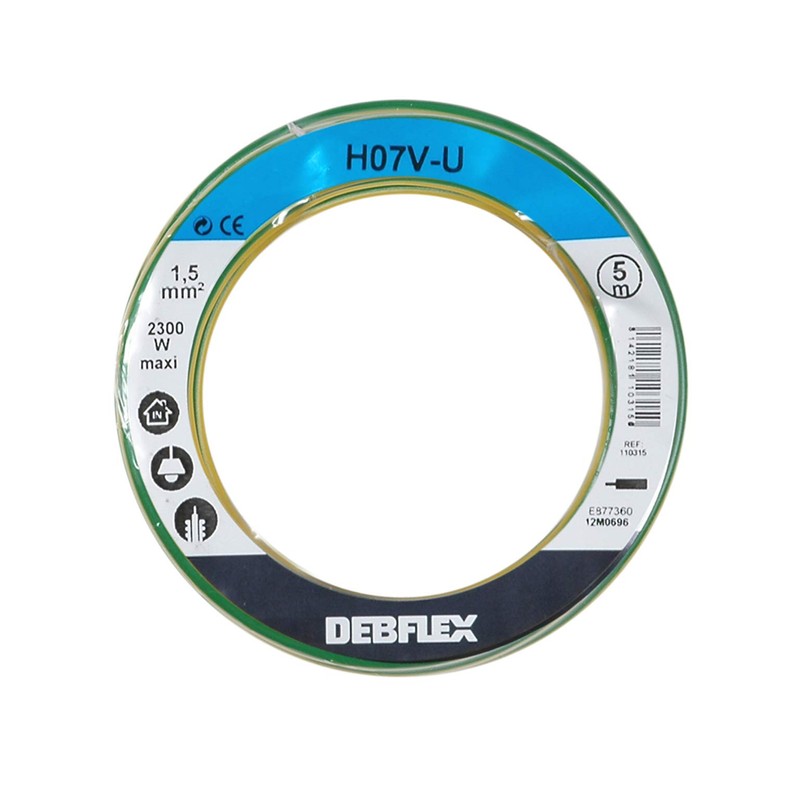 Debflex 110315 bobinot HO7 V-U 1.5 5 m Yellow/Green