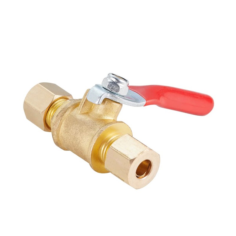 Brass Ball Valve Shut Off Switch, Tubing Fitting Straight Coupling