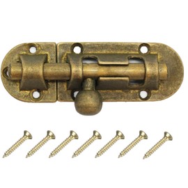 Copper Barrel Bolt Latch,Bronze Tone Hasp,Vintage Brass Door,Slide Lockt,Gate Hook Lock,Vintage Solid Brass Thickened Door Latch for Furniture Hardware Restoration Fittings (Bronze)