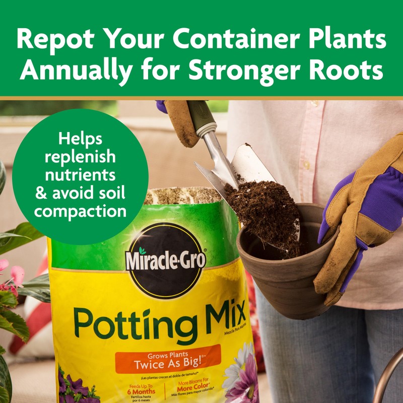 Miracle-Gro Potting Mix, For Indoor or Outdoor Potted Plants, Flowers,