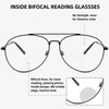 Classic Aviator Blue Light Glasses for Men and Women,Bifocal Reader