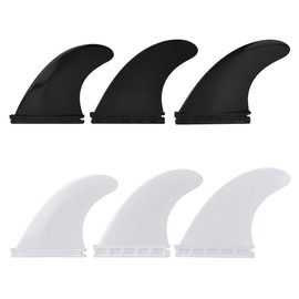Zerone Fibreglass Surfboard Fins, Fin Thruster Set Nylon Plastic Surfboard Fins FCS or Future Fins Surfboard G5(Black)