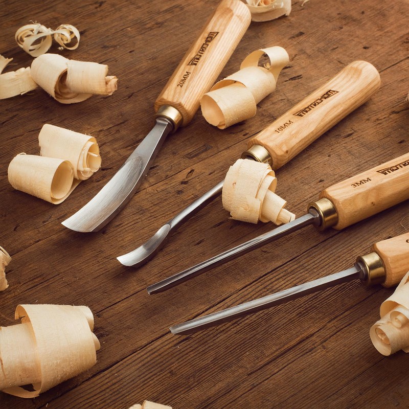 IMOTECHOM 12-Pieces Woodworking Wood Carving Tools Chisel Set with Canvas