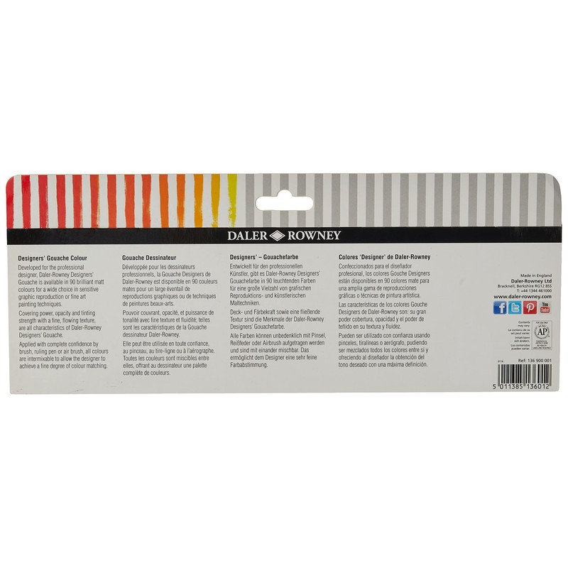 Daler Rowney Designers Gouache Introduction Paint Set, 12 Assorted Colours