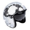 Yoiemivy Disco Helmet with Retractable Visor Glitter Mirror Glass Punk