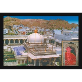 mad masters Ajmer Dargah Sharif Wooden Framed Painting (Multicolour)
