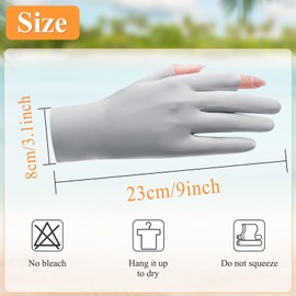 Feelorna Women UV Sun Protection Gloves, Breathable Ice Silk Sunblock Cycling Gloves Full Finger Touchscreen Summer Gloves for Golfing Cycling Hiking Driving Fishing (Light Grey)