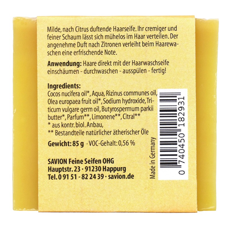 Savion Citrus Hair Wash Soap 85 g