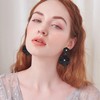 GUOXIAOMEI White Summer Flower Floral Dangle Earrings Boho 2 Layered