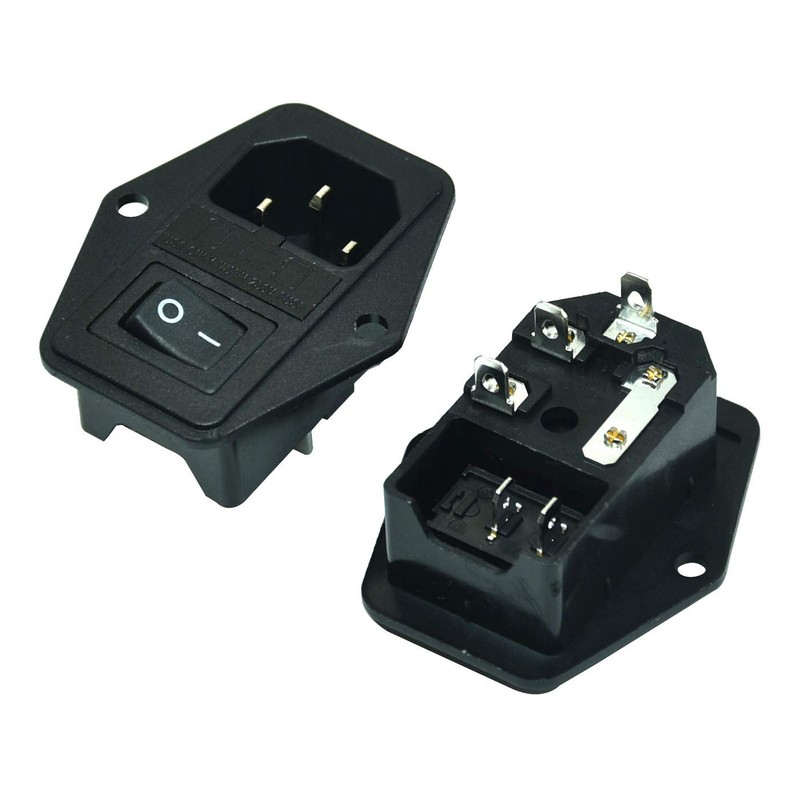 2pcs FILSHU IEC320 C14 Large Current Inlet Male Connector Plug
