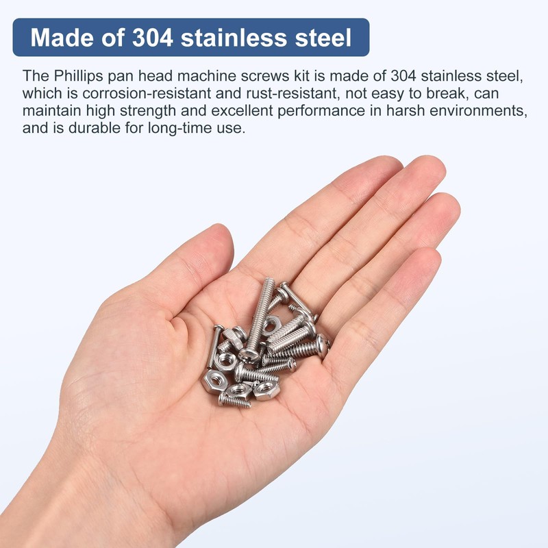 DTGN Nuts and Bolts Assortment Kit #6-32 Pan Head Machine
