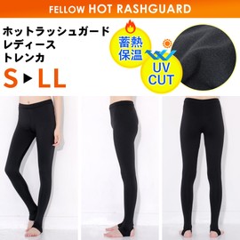 FELLOW Women's Hot Rash Guard, Thermal Inner, Surfing, Heat Storage, Quick Drying, Fleece-Lined, UV Protection, UPF 50+, Diving, Pool, Wetsuit, Inner