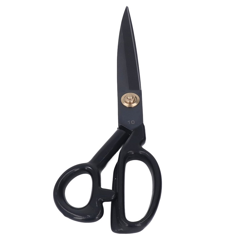 Sewing Scissors 10in Black High Manganese Steel Iron Ergonomic Curved