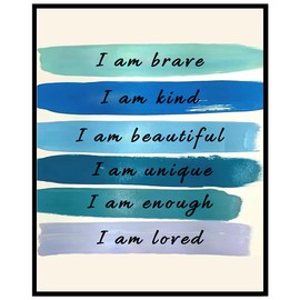 Wall Art, Classroom Decor, Kids Motivational, Inspirational Office Decor, Kid's Room Decor, Encouragement Gifts, Boho Classroom Wall Art, UNFRAMED - 8X10 INCH (I am brave)