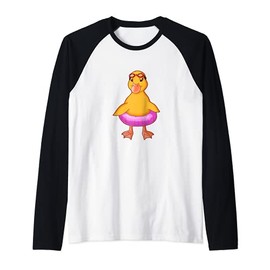Bath Toy Rubber Duckie And Floats Duck Raglan Baseball Tee