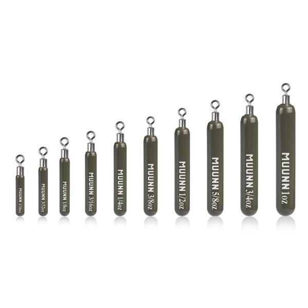 MUUNN 10 Pack Tungsten Free Rig Skinny Drop Shot Weights,Raindrop