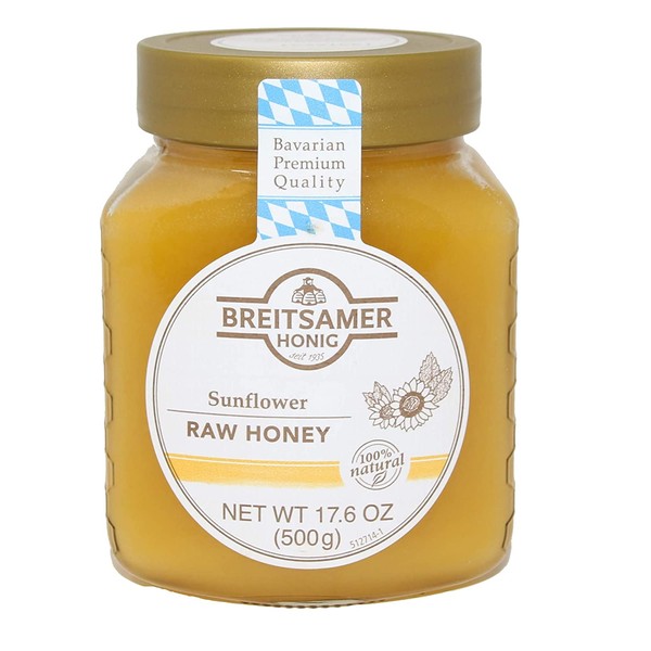 Breitsamer Sunflower Raw Honey Jar, 17.6 Ounce