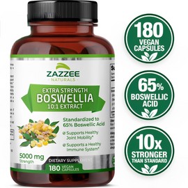 Extra Strength Boswellia 10:1 Extract – 5000 mg Potency per Serving – Joint & Inflammation Support – 180 Vegan Capsules – High Absorption Herbal Supplement