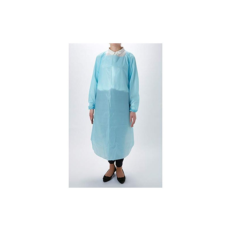 TRUSCO TAPEL-B PE Disposable Apron with Sleeves, One Size Fits