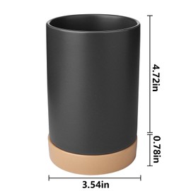 Zioliopaner Utensil Holder For Countertop 4.9" Ceramic Utensil Holder With Water Filter Base Kitchen Utensil Storage Can Be Used For Kitchen Decoration (grey)