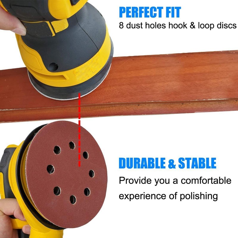 5 Inch 8-Hole Replacement Sander Pads for Dewalt Sander, 5"