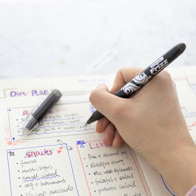 BAZIC Frizz Black Erasable Gel Pen with Grip (17062)