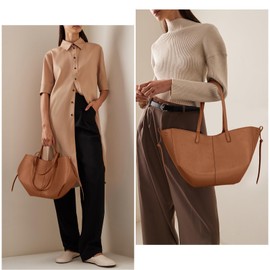 ACUYE Leather Tote Bag for Women, Crescent Shoulder Bag Ladies Tote Bag Crescent Clutch Purse Women's Tote Handbag Y2K Hobo Handbag Work Tote Bag Purse