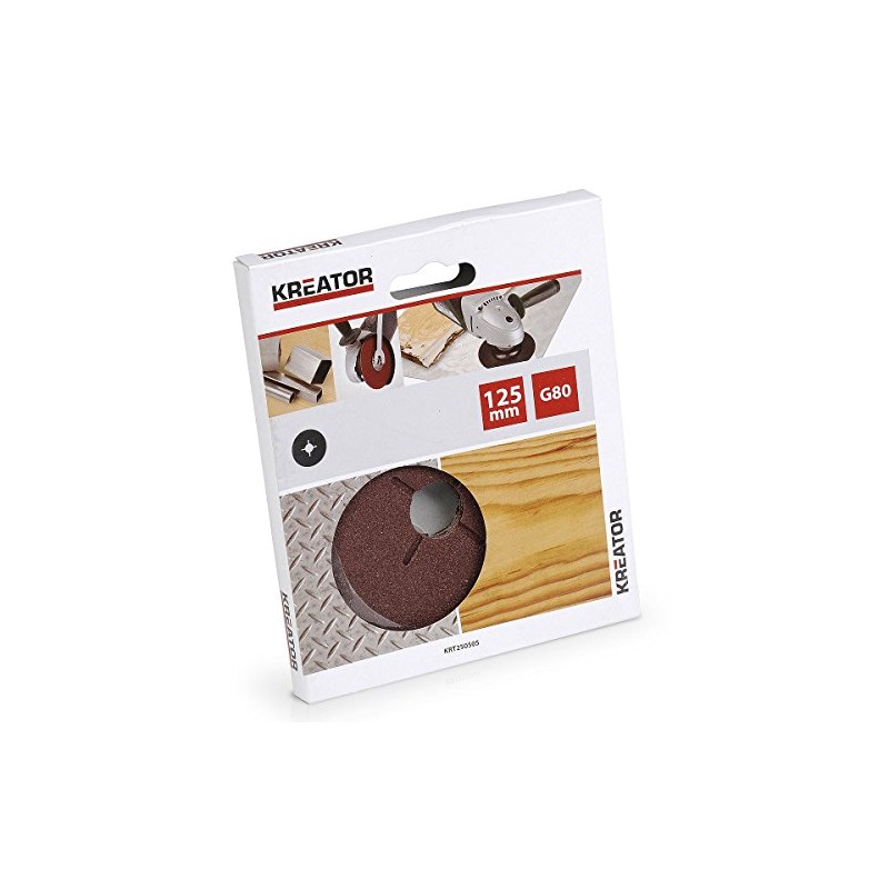 Kreator 03250504 Set of 5 Sanding Discs with Central Bore