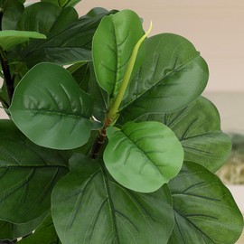 Artificial Fiddle Leaf Fig Tree,6ft Potted Ficus Lyrata Faux Plant with Dried Moss,Modern Artificial Tree with 86 Fiddle Leaves for Indoor House Home Office Housewarming Porch