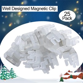 AMIPEPE Magnetic Christmas Light Clips, C9/E17 Socket Magnet Holiday Lights Clips for Outdoor String Lights, Patio Lights, Rope Lights Shingle Gutter Roof Fence Metal Surface (25pc)