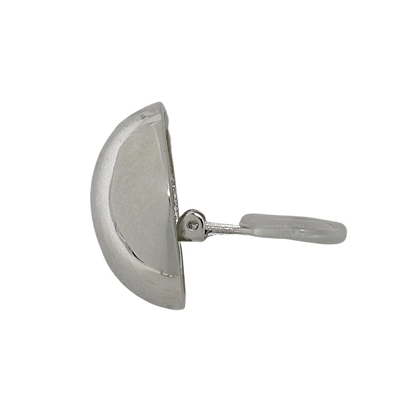 Kenneth Jay Lane Polished Silver Button Clip-On Earrings