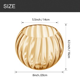 Clear Glass Shade,Replacement Globe & Cover for Lighting Fixture, 8" Diameter, Replacement with 1.65 Inch Fitter for Wall Lamps Chandeliers or Ceiling Light (1, 8Inch - Amber Glass)