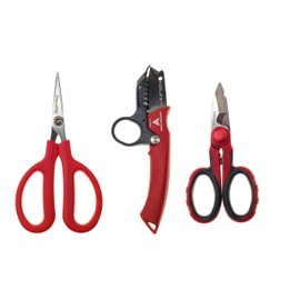 Vampire Tools Shears 6 1/4" Fiber Optic Best Kevlar Cutters + eShears - All-In-One Electrician's Scissors + Cable Sleeve Stripping Knife for Wire Harness Communications Cable