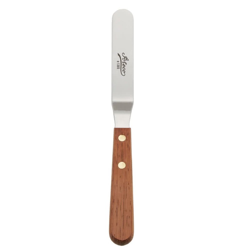 Ateco 1385 Offset Spatula with 4.5-Inch Stainless Steel Blade, Wood