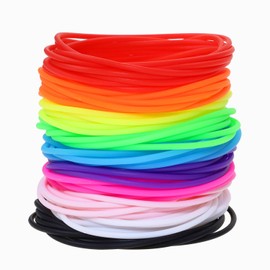 PENTA ANGEL Silicone Jelly Bracelet 30Pcs 10 Colors Adult Size Retro Neon 80s Style Costume Wrist Band Elastics for Men Women Party Favors (30)