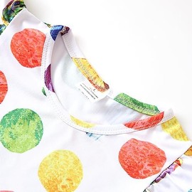 Toddler Girls Caterpillar Printed Dresses Ruffle Bottom Flutter Sleeve Apparel 5-6Y