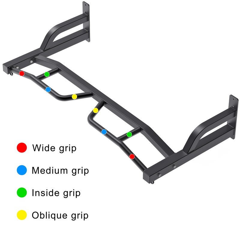 Kipika 48" Ceiling Mounted Pull Up Bar, Heavy Duty Multi-Grip