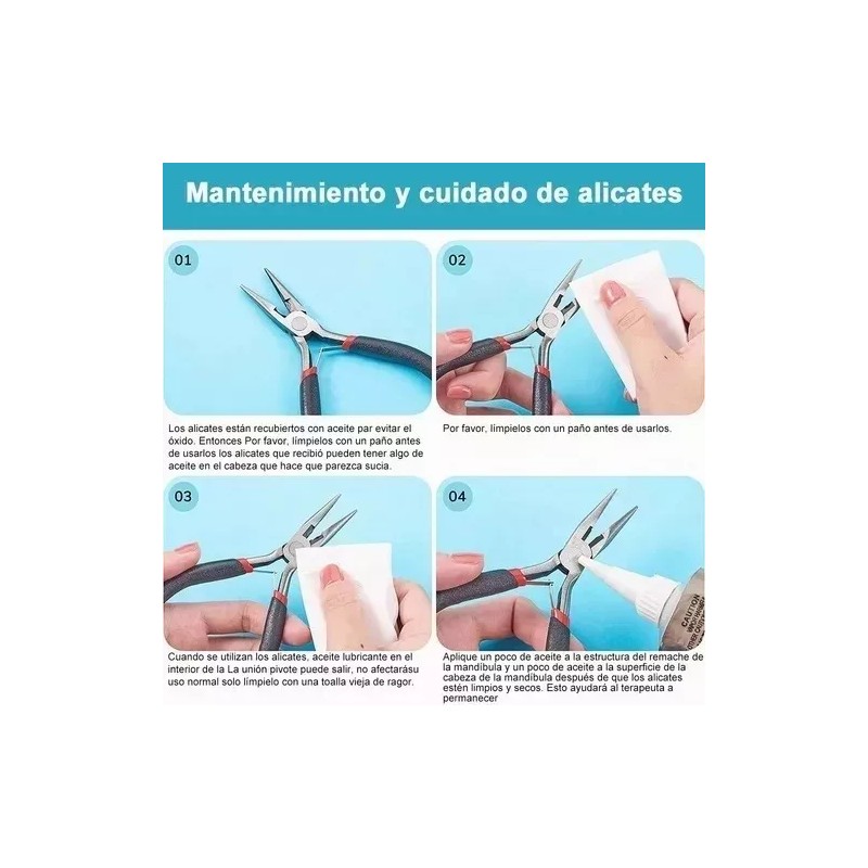 LOMETEB Juego 8 Pzs Mini Alicates Para Joyas Herramientas Abalorios